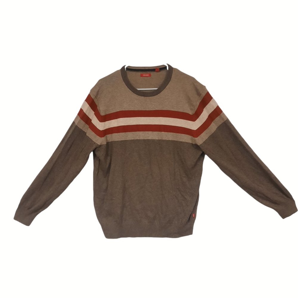 Izod Mens Chest Stripe Pullover Sweater
